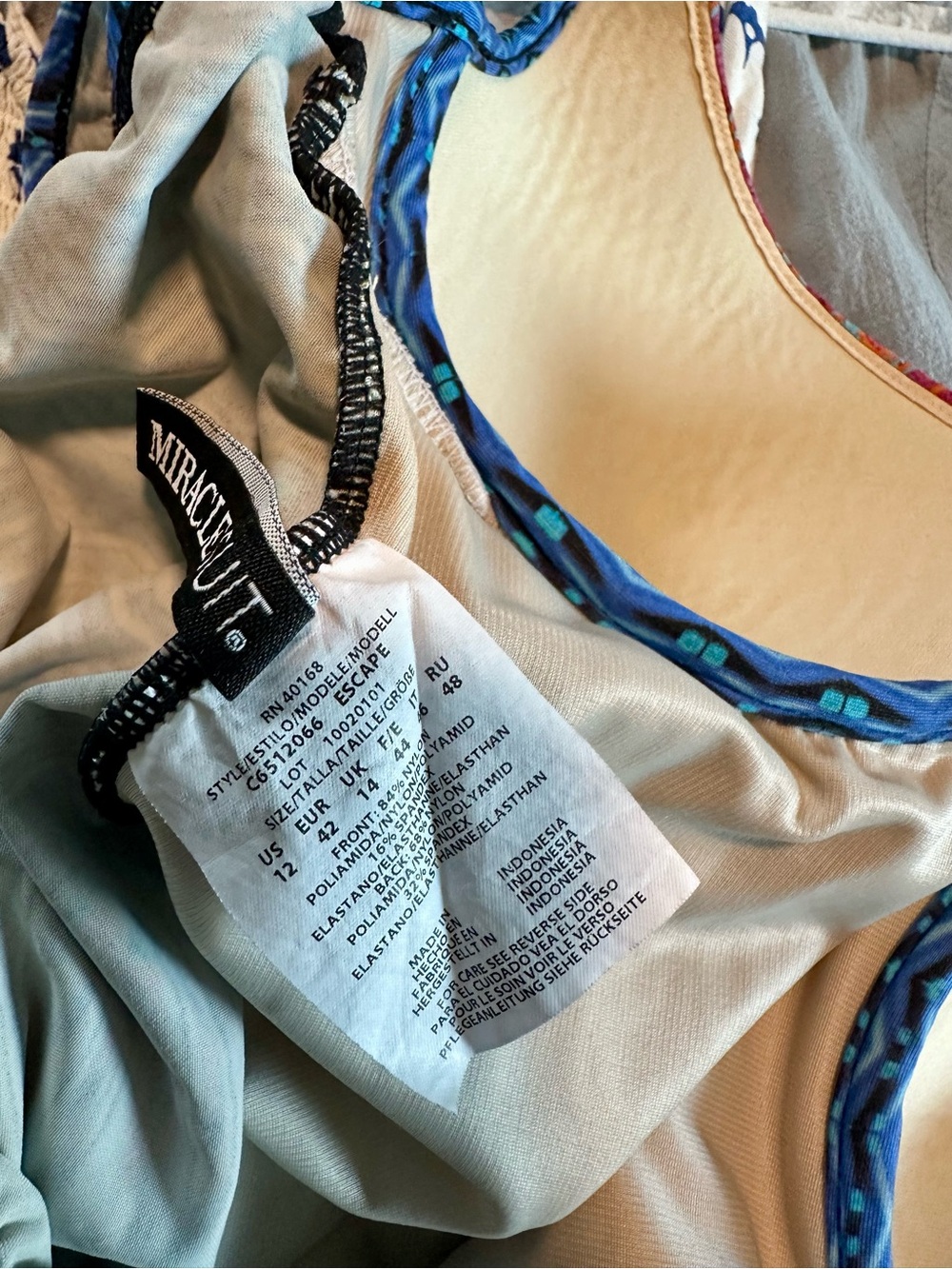 Miraclesuit Blue & Pink Multi-Pattern One-Piece Swimsuit - Picture 3 of 3